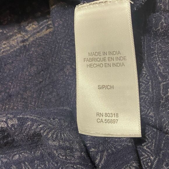 LUCKY BRAND Women's Blouse Top Boho Peasant Mixed Print Flutter Sleeve S - Picture 9 of 12